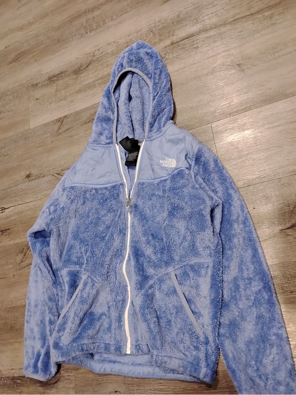 The North Face Kids Blue Hooded Fuzzy Jacket